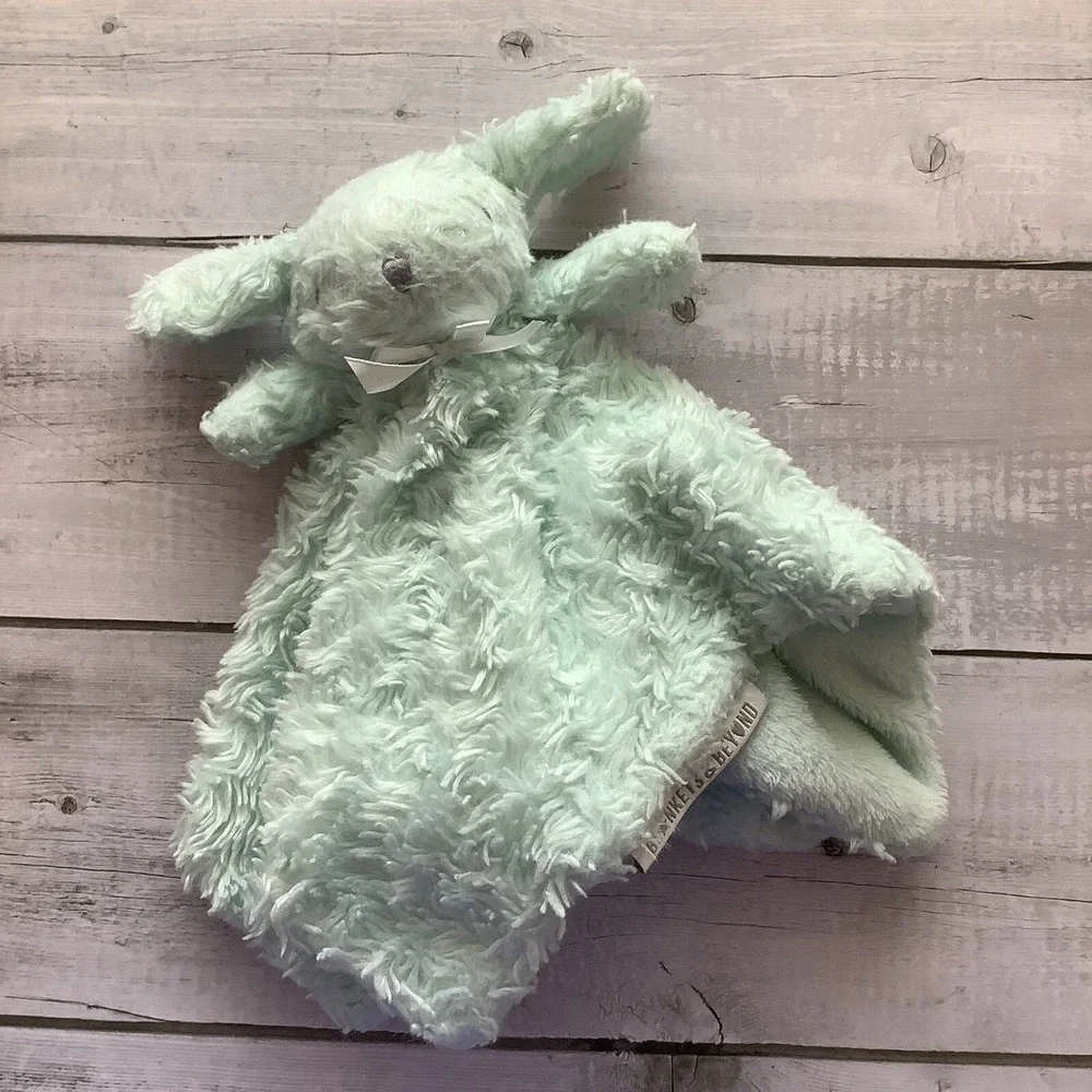 Blankets & Beyond‎ Mint Green Bunny Rabbit Lovey Security Baby Rosettes